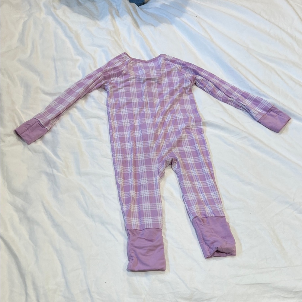 Coco Moon Coveralls- Purple Palaka Print - Picture 3 of 3